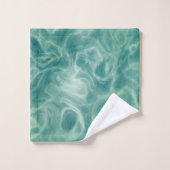Turquoise Green Abstract Bad Handdoek (Wasdoekje)