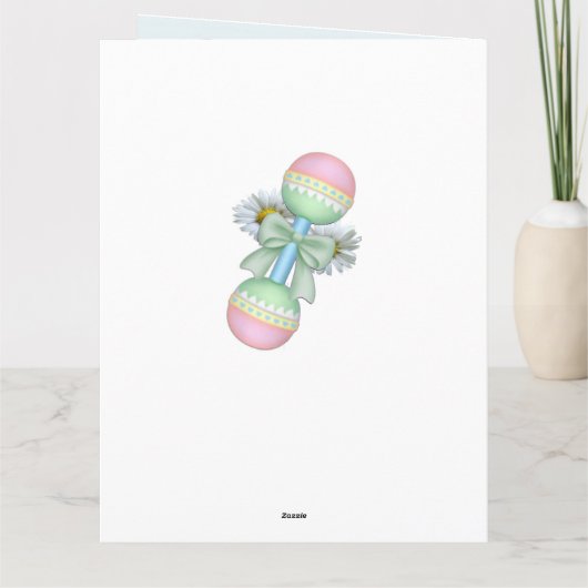 Turquoise Green Blue Baby shower Invitation Bedankkaart (Achterkant)