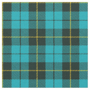 Turquoise green/blue plaid yellow/black stripe stof
