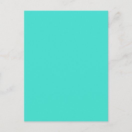 Turquoise Green-Blue Solid Color Briefkaart (Voorkant)