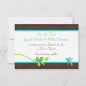 Turquoise Green Brown Crackle Enregistrer la carte (Dos)