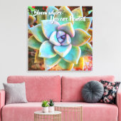 Turquoise Green Cactus Photo Bloom, waar gepland Canvas Afdruk (Insitu (Woonkamer))