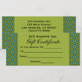 Turquoise Green Cadeaucertificaat (Voorkant / Achterkant)