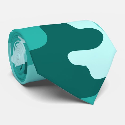 Turquoise Green Camo Stropdas (Opgerold)