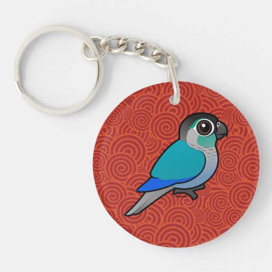 Turquoise Green-cheeked Conure Sleutelhanger (Voorkant)