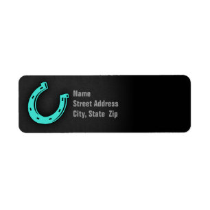 Turquoise Green Hoefijzer Etiket