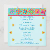 Turquoise Green Patchwork Quilt Block Art Kaart (Achterkant)