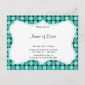 Turquoise & Green Polka Dots Uitnodiging Briefkaart (Voorkant)