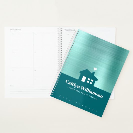 Turquoise Green Real Estate Broker Maison professi (Devant avec enveloppe)