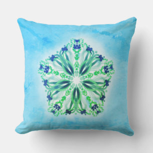 *~* Turquoise Green & Star Mandala Kussen