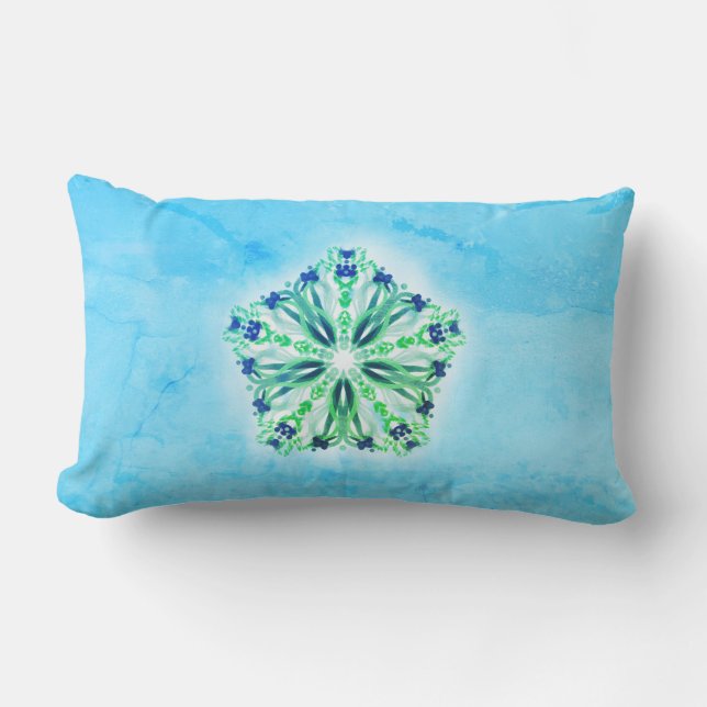 *~* Turquoise Green & Star Mandala Kussen (Voorkant)