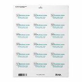 Turquoise Green Textes Étiquette de adresse d'entr (Feuille entière)