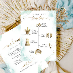 Turquoise, Green Wedding Welcome and Chronologie K