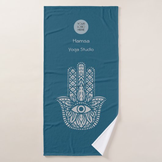 Turquoise Green Yoga Studio Hamsa personnalisable (Serviette de bain)