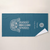 Turquoise Green Yoga Studio Hamsa personnalisable (Serviette de bain)