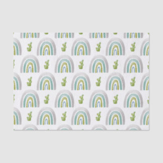 TURQUOISE GREENN GRAY RAINBOWS TISSUEPAPIER