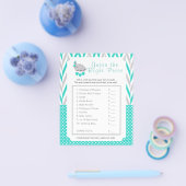Turquoise & Grey Elephant Baby shower - Prijs Flyer (Enkel)