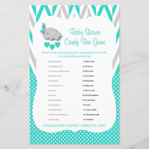 Turquoise & Grey Elephant Baby shower - Snoep
