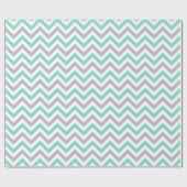 Turquoise, Grey, Wht Large Chevron ZigZag Pattern Cadeaupapier (Vlak)