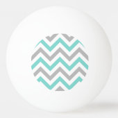 Turquoise, Grey, Wht Large Chevron ZigZag Pattern Pingpongballen (Achterkant)