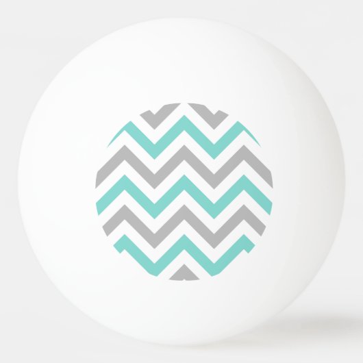 Turquoise, Grey, Wht Large Chevron ZigZag Pattern Pingpongballen (Achterkant)