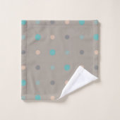 Turquoise, grijs en perzik bad handdoek (Wasdoekje)