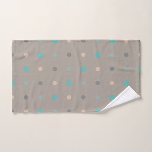 Turquoise, grijs en perzik bad handdoek (Handdoek)