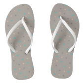 Turquoise, grijs en perzik teenslippers (Voetbed)