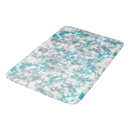 Turquoise grijs en wit abstract badmat (Gekanteld)