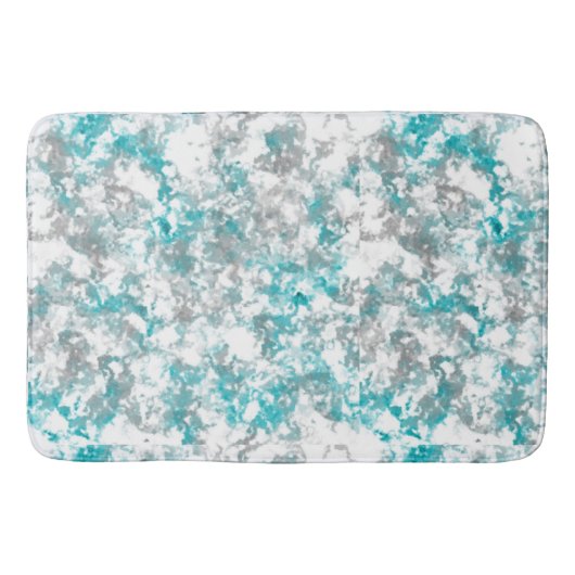 Turquoise grijs en wit abstract badmat (Voorkant)