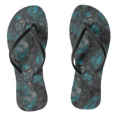 Turquoise grijs en wit abstract teenslippers (Voetbed)