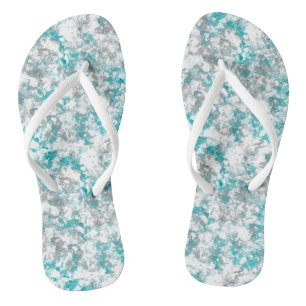 Turquoise grijs en witte marmer teenslippers
