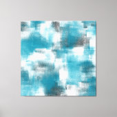 Turquoise grijs wit Abstract Canvas Afdruk (Voorkant)
