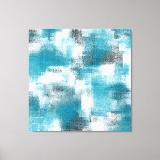Turquoise grijs wit Abstract Canvas Afdruk (Voorkant)