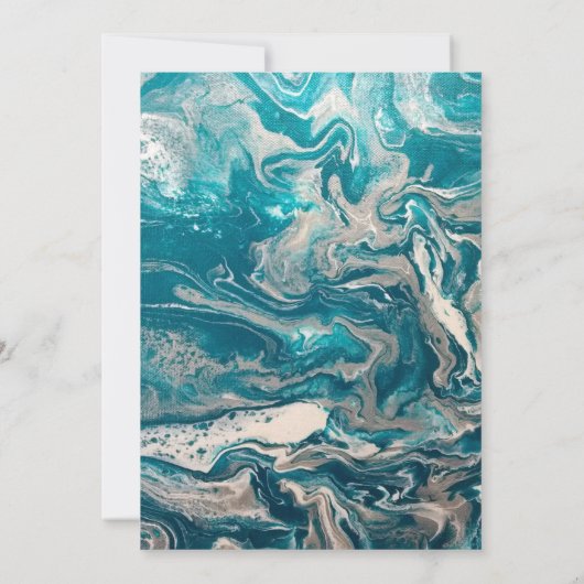 Turquoise Grijze Abstracte Bewaar de Datum Save The Date (Achterkant)