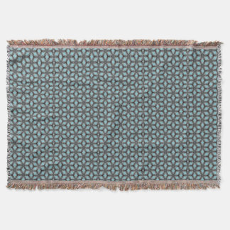 Turquoise Grijze Bloem Patroon Moderne Deken
