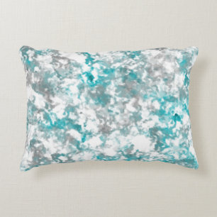 Turquoise grijze en witte marmeren textuur accent kussen