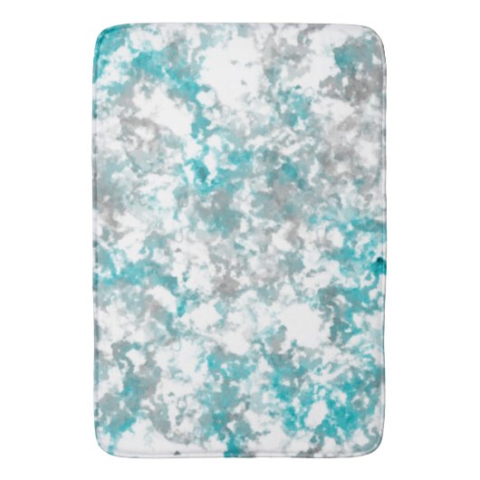 Turquoise grijze en witte marmeren textuur badmat (Voorkant Verticaal)