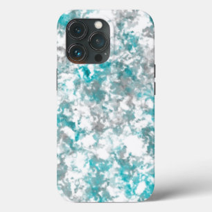 Turquoise grijze en witte marmeren textuur iPhone 13 pro hoesje
