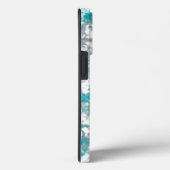 Turquoise grijze en witte marmeren textuur Case-Mate iPhone case (Achterkant / Rechts)