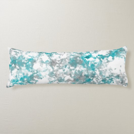 Turquoise grijze en witte marmeren textuur lichaamskussen (Voorkant)