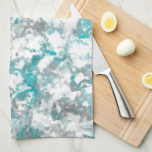Turquoise grijze en witte marmeren textuur theedoek