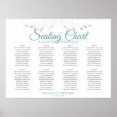 Turquoise & Gris Elégant 8 Table Mariage Tableau d (Devant)