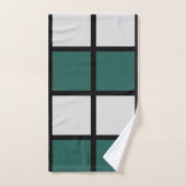 Turquoise gris noir À damiers Motif (Serviette à main)