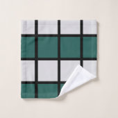 Turquoise gris noir À damiers Motif (Gant de toilette)