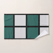 Turquoise gris noir À damiers Motif (Serviette à main)