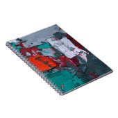 Turquoise Gris rouge Texture urbaine Carnet Abstra (Côté Droit)
