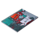 Turquoise Gris rouge Texture urbaine Carnet Abstra (Côté gauche)