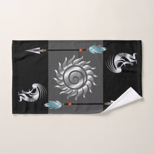 Turquoise gris Sud-Ouest Kokopelli (Serviette à main)