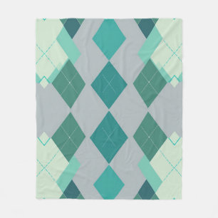 Turquoise Groen Argyle Diamant Patroon Fleece Deken
